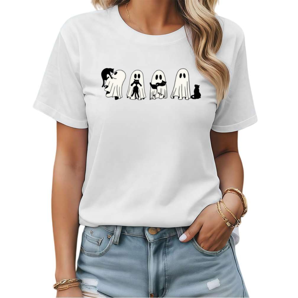 Women's Short Sleeve Crewneck Halloween Graphic Tee Fall Tops