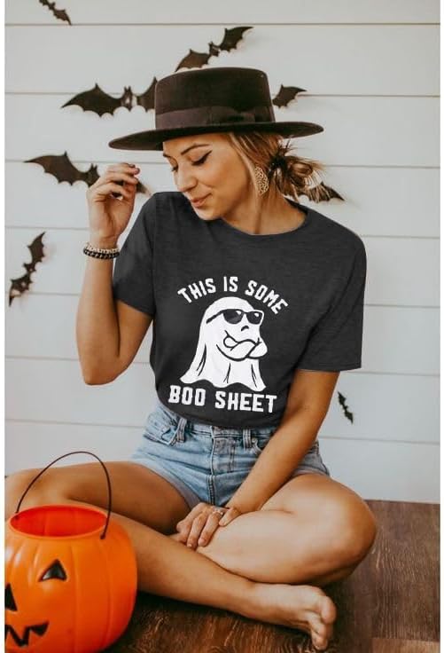 This is Some Boo Sheet Shirt for Women Halloween T-Shirt Spooky Season Tee