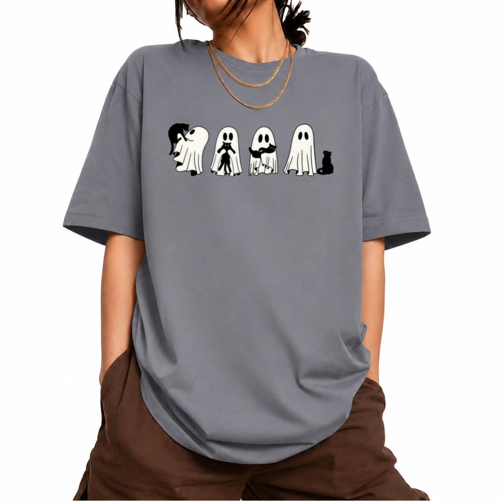 Women's Short Sleeve Crewneck Halloween Graphic Tee Fall Tops