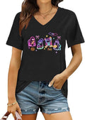 Halloween V Neck T Shirts Women Ghost Boo Pumpkin Tee Holiday Party Tops