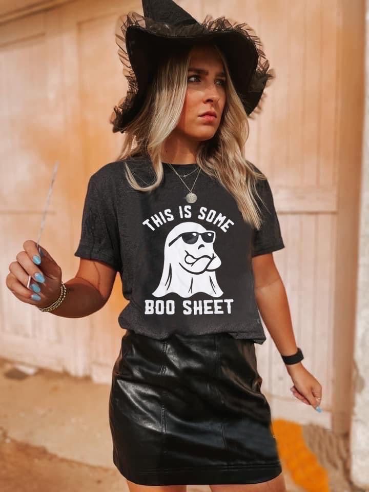 This is Some Boo Sheet Shirt for Women Halloween T-Shirt Spooky Season Tee