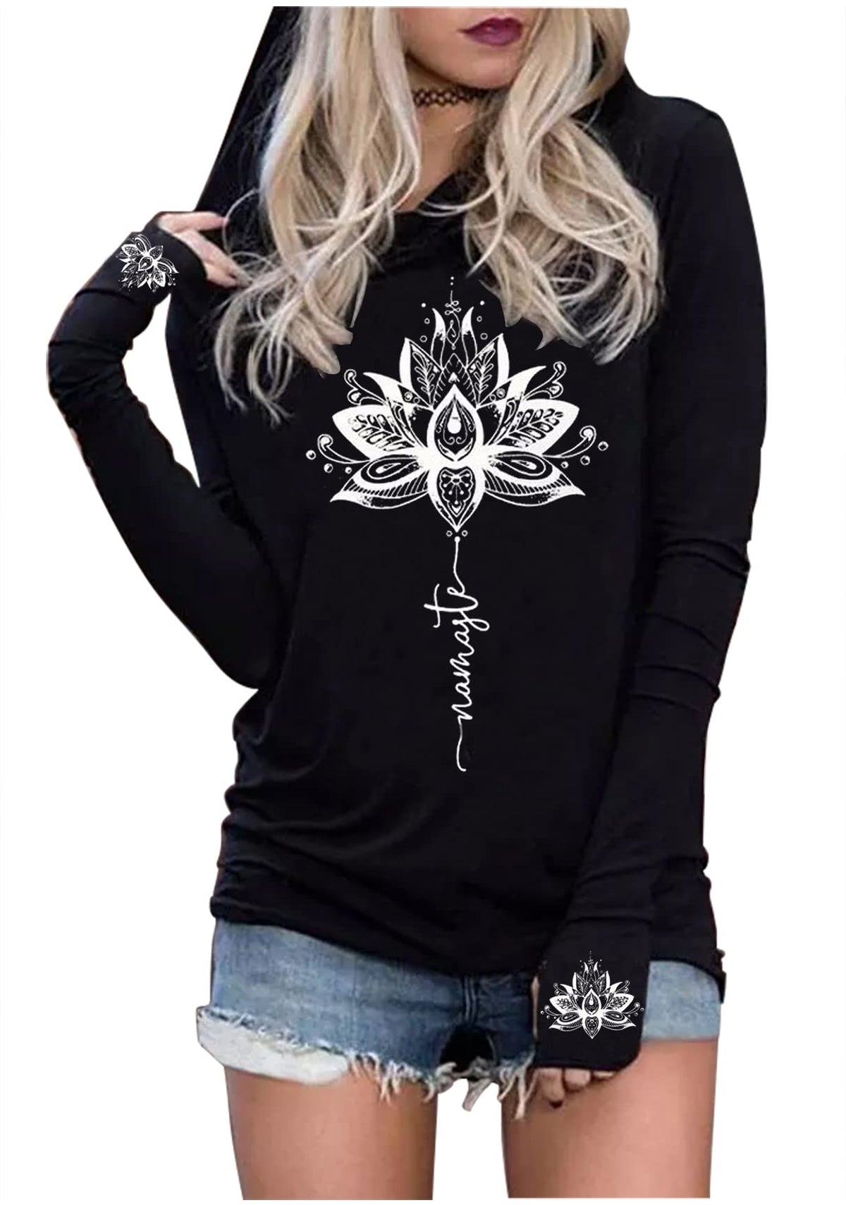 Hoodies Shirts for Women Early Fall Long Sleeve Tops Vintage Graphic Outfit