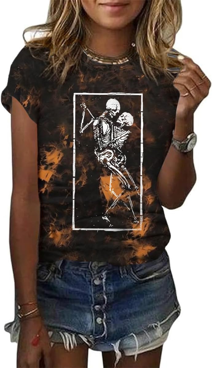 Women's Halloween Shirt Spooky Season Tee Thanksgiving Party T-Shirt