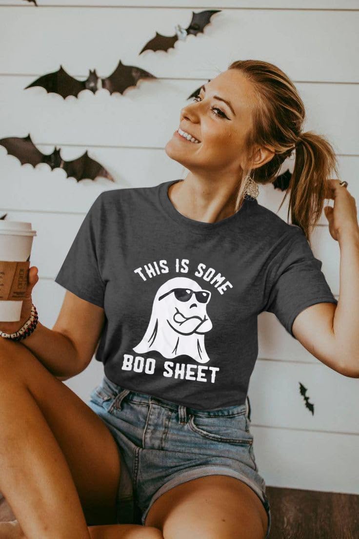 This is Some Boo Sheet Shirt for Women Halloween T-Shirt Spooky Season Tee