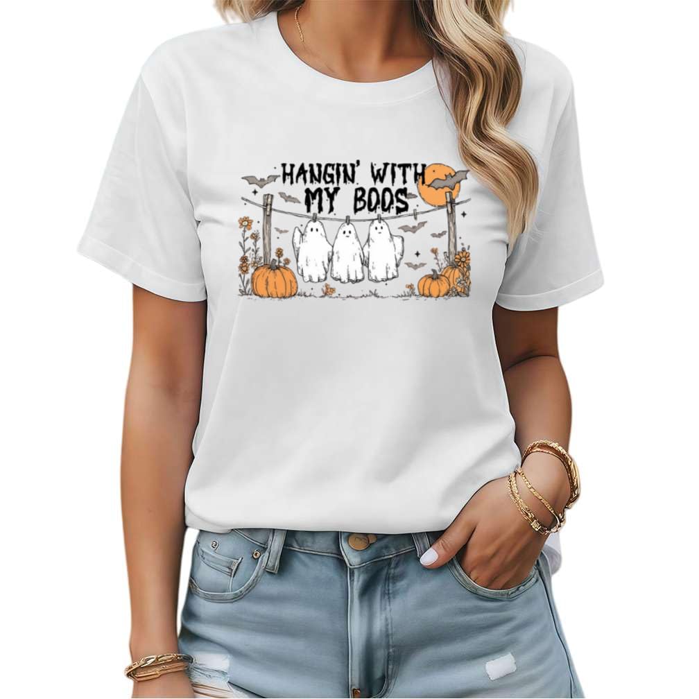 Women's Short Sleeve Crewneck Halloween Graphic Tee Fall Tops