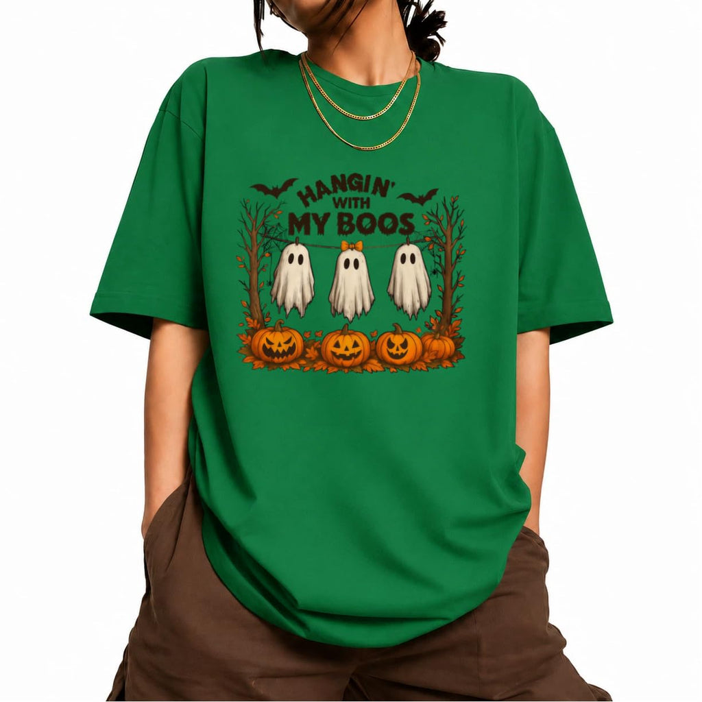 Women's Short Sleeve Crewneck Halloween Graphic Tee Fall Tops