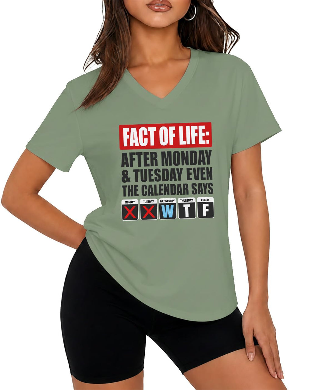 Fact of Life Shirt After Monday and Tuesday Even the Calendar Says WTF T-Shirt Funny Office Work Humor Tees