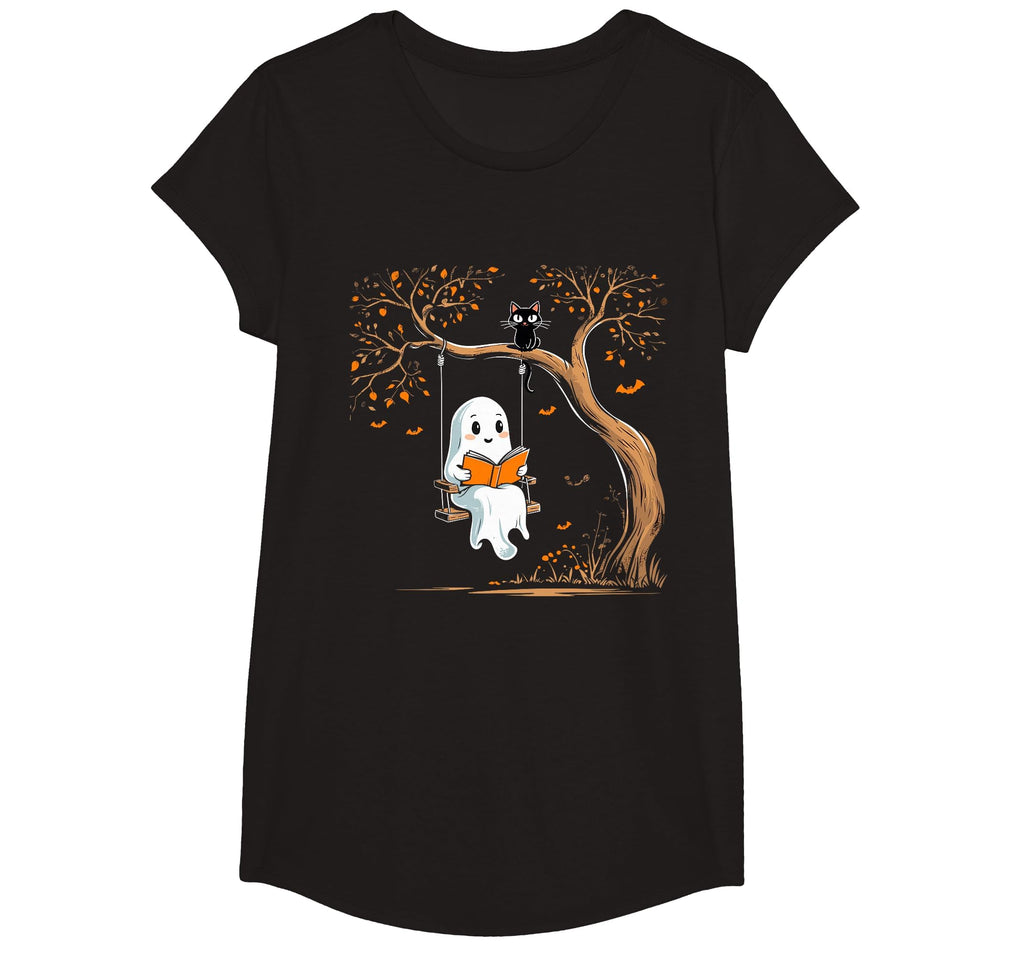 Vintage Ghost Swing Reading Book Swinging Halloween Costume T-Shirt