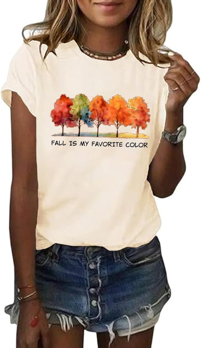 Women's Halloween Shirt Spooky Season Tee Thanksgiving Party T-Shirt