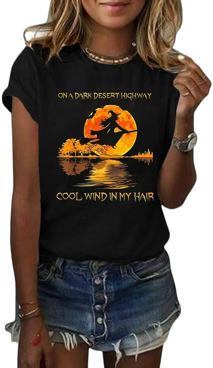 Women's Halloween Shirt Spooky Season Tee Thanksgiving Party T-Shirt
