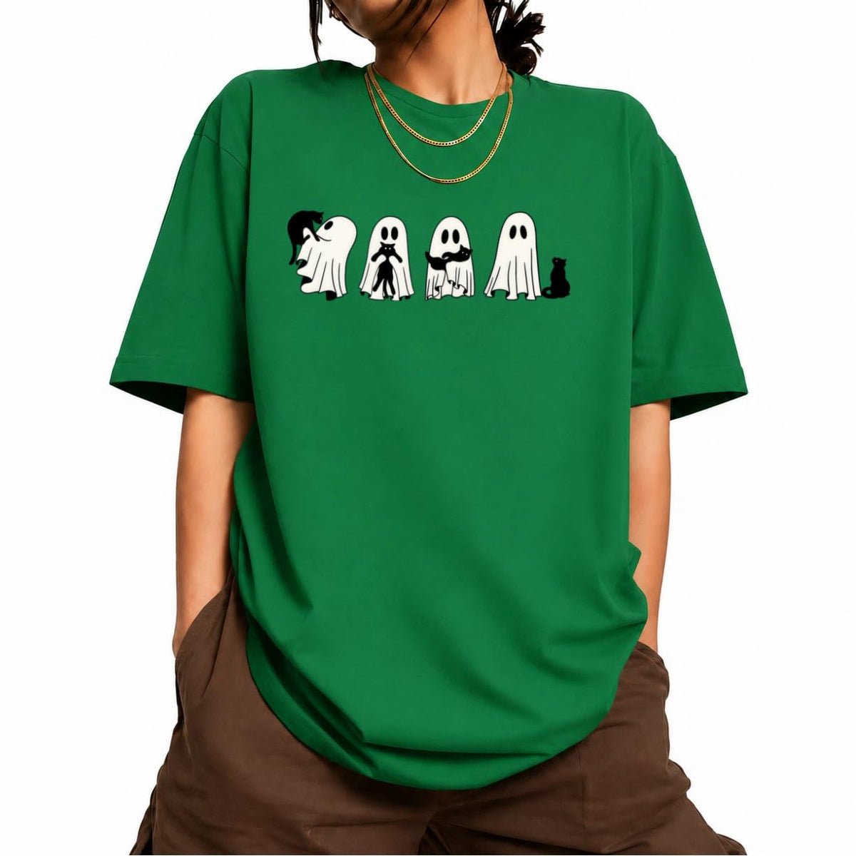 Women's Short Sleeve Crewneck Halloween Graphic Tee Fall Tops