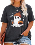 NANYUAYA Plus Size Halloween Shirts Women Cute Ghost Pumpkin Tee Tops