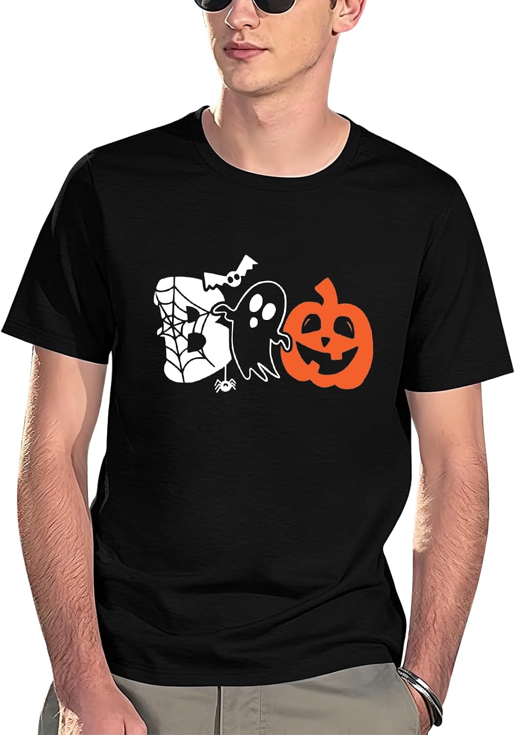 Halloween Shirts for Men Halloween Fall Boo Ghost Spider Pumpkin top