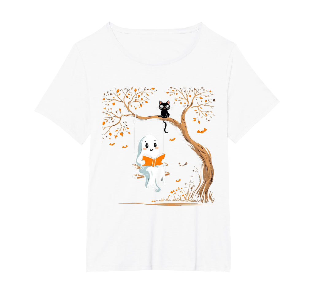 Vintage Ghost Swing Reading Book Swinging Halloween Costume T-Shirt