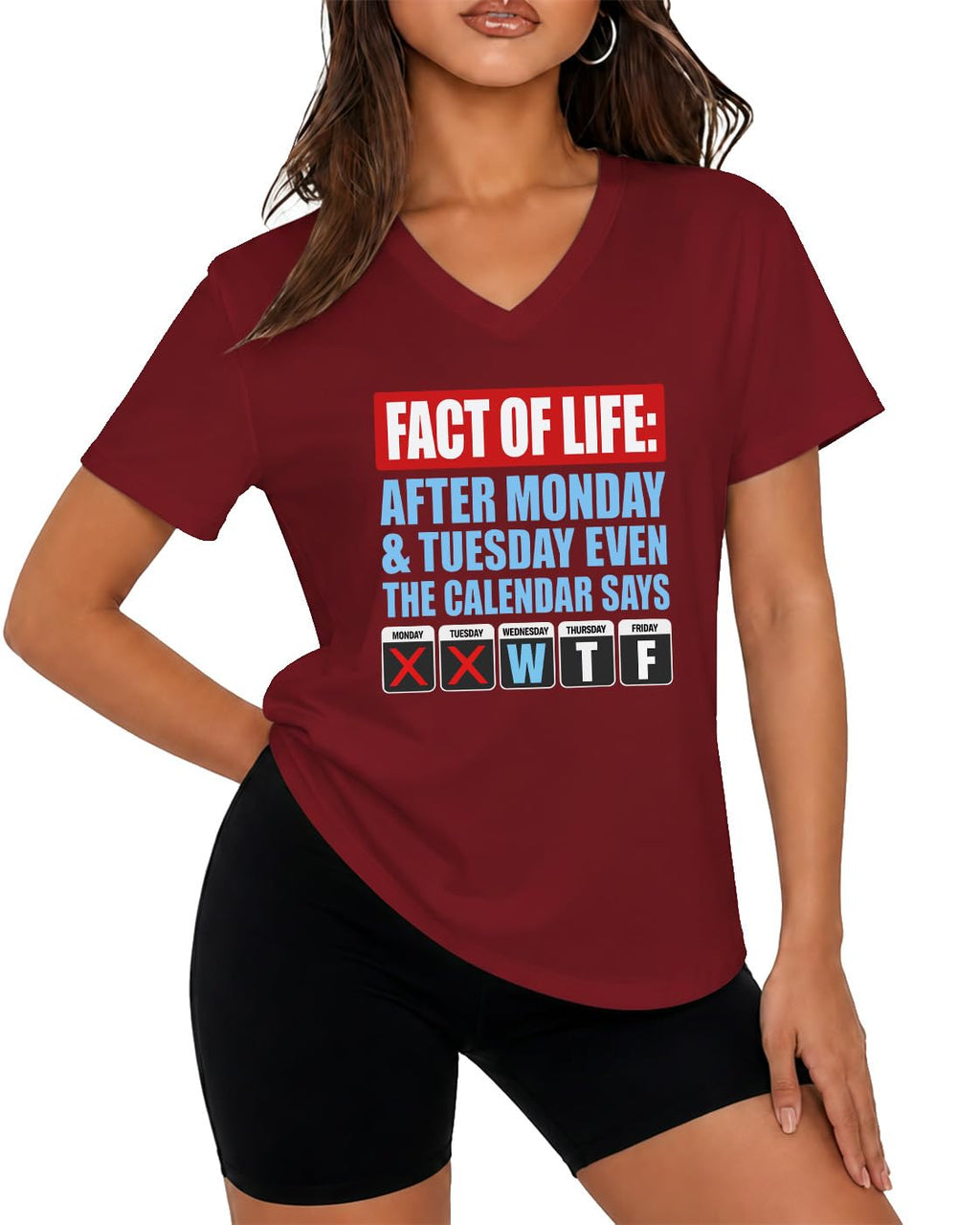 Fact of Life Shirt After Monday and Tuesday Even the Calendar Says WTF T-Shirt Funny Office Work Humor Tees