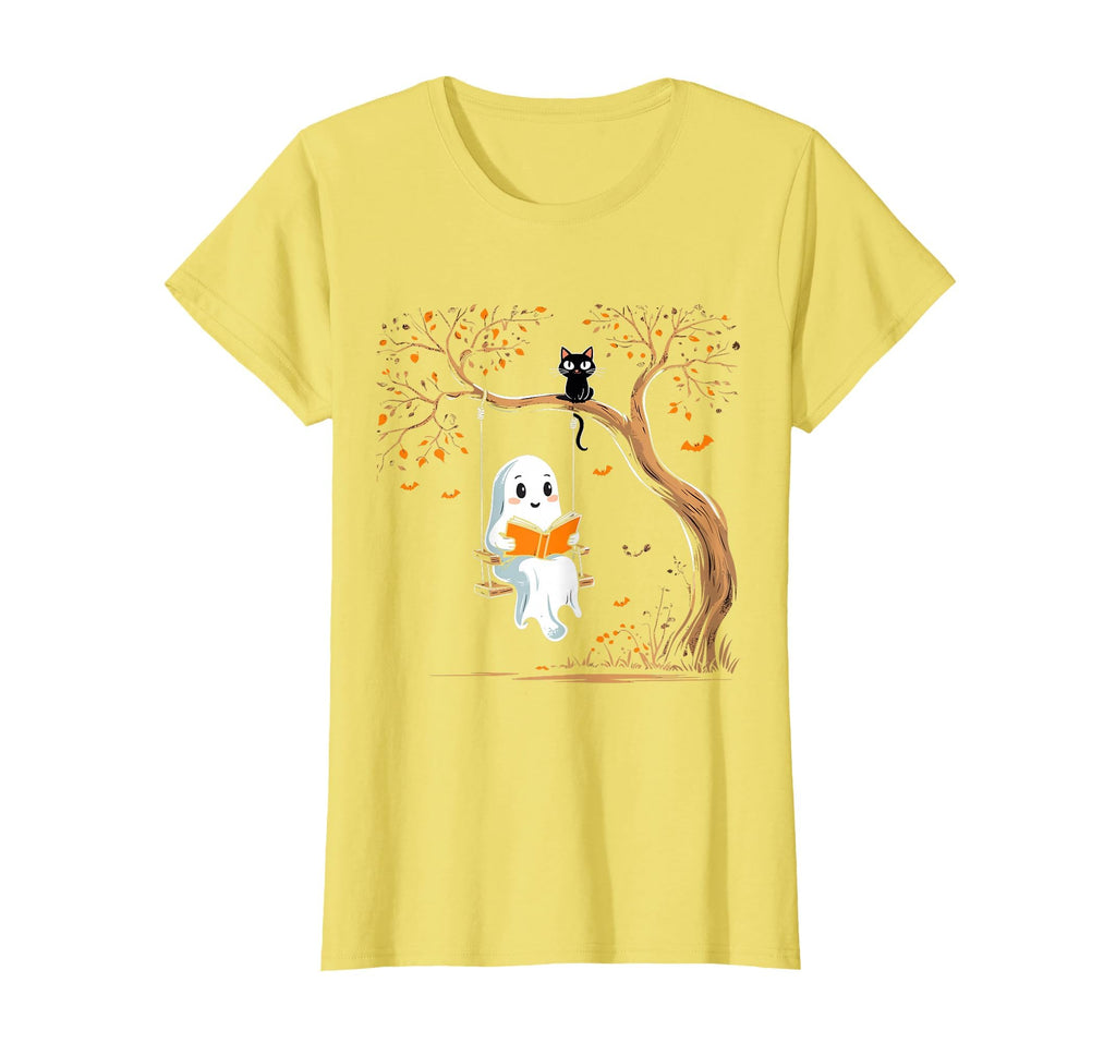 Vintage Ghost Swing Reading Book Swinging Halloween Costume T-Shirt