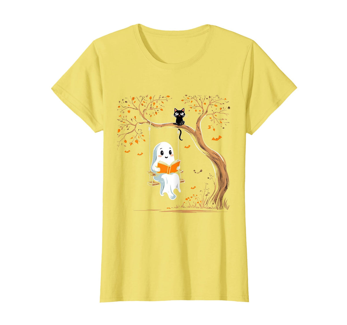 Vintage Ghost Swing Reading Book Swinging Halloween Costume T-Shirt