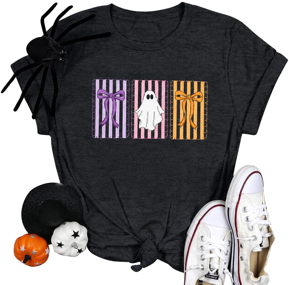 Halloween Spooky Shirt Women Spooky Season Shirts Ghost Fall Tee Top