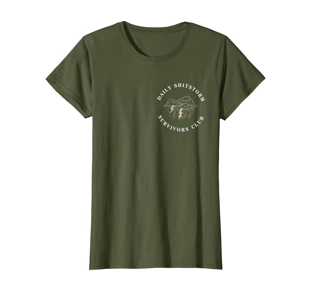 Daily Shitstorm Survivors Club Funny Sarcastic Coworker Gag T-Shirt