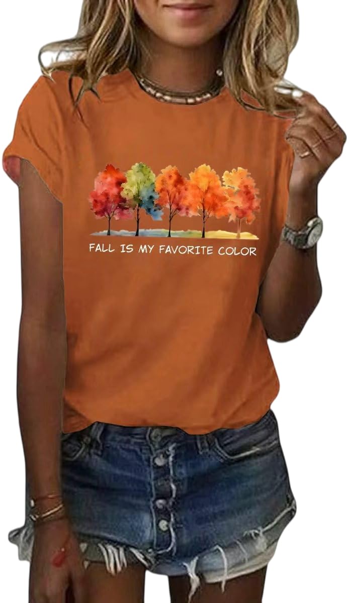 Women's Halloween Shirt Spooky Season Tee Thanksgiving Party T-Shirt