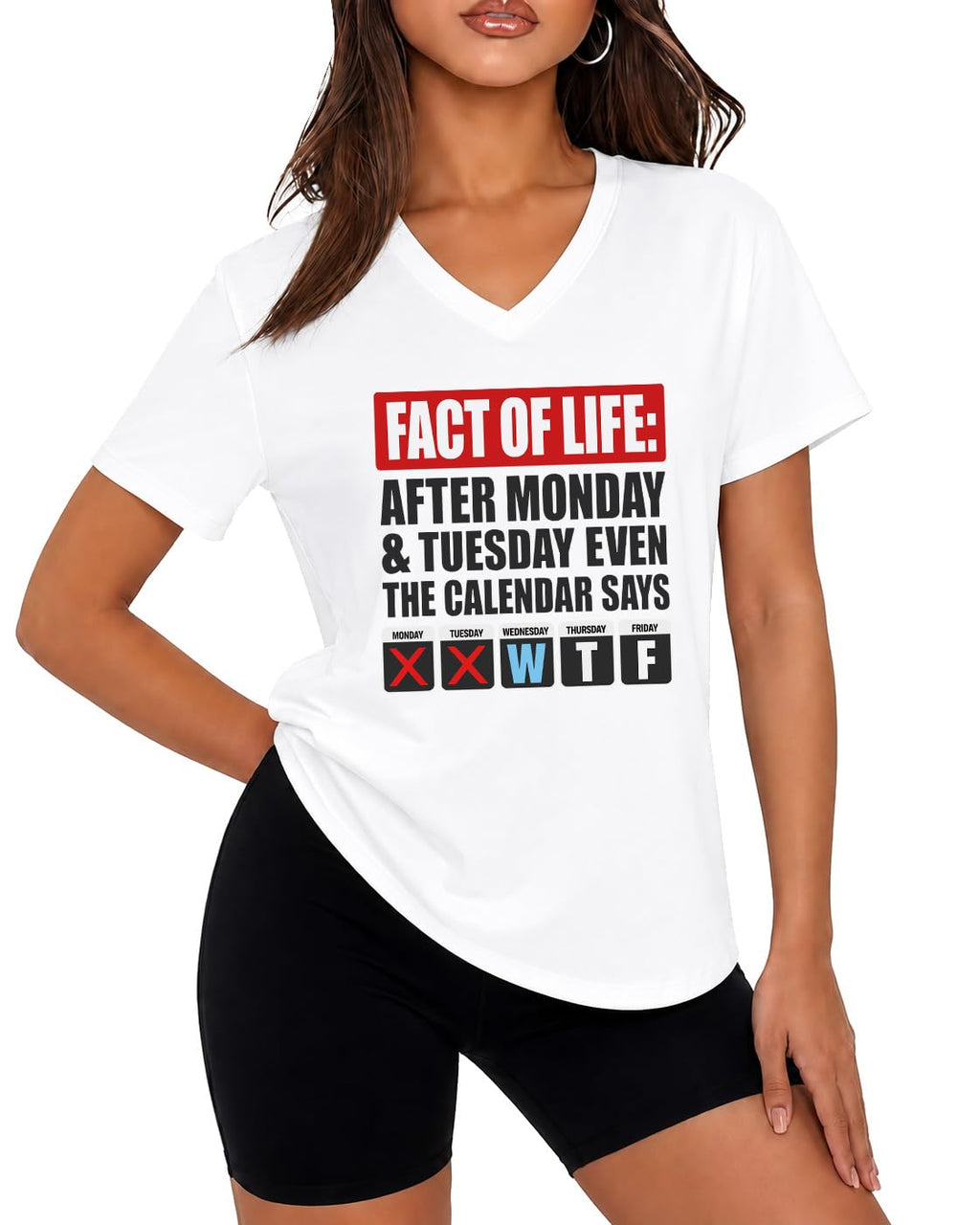 Fact of Life Shirt After Monday and Tuesday Even the Calendar Says WTF T-Shirt Funny Office Work Humor Tees