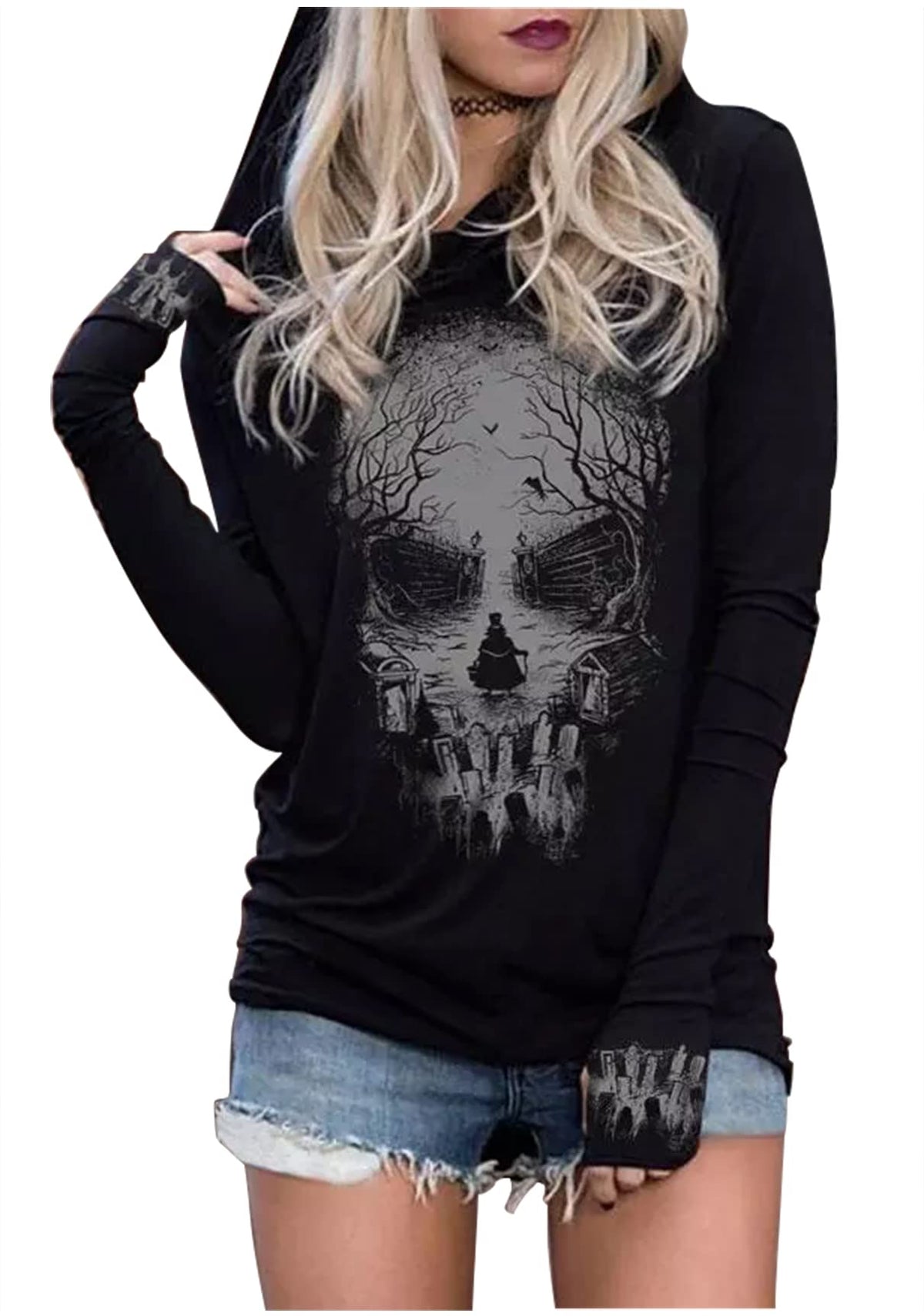 Hoodies Shirts for Women Early Fall Long Sleeve Tops Vintage Graphic Outfit