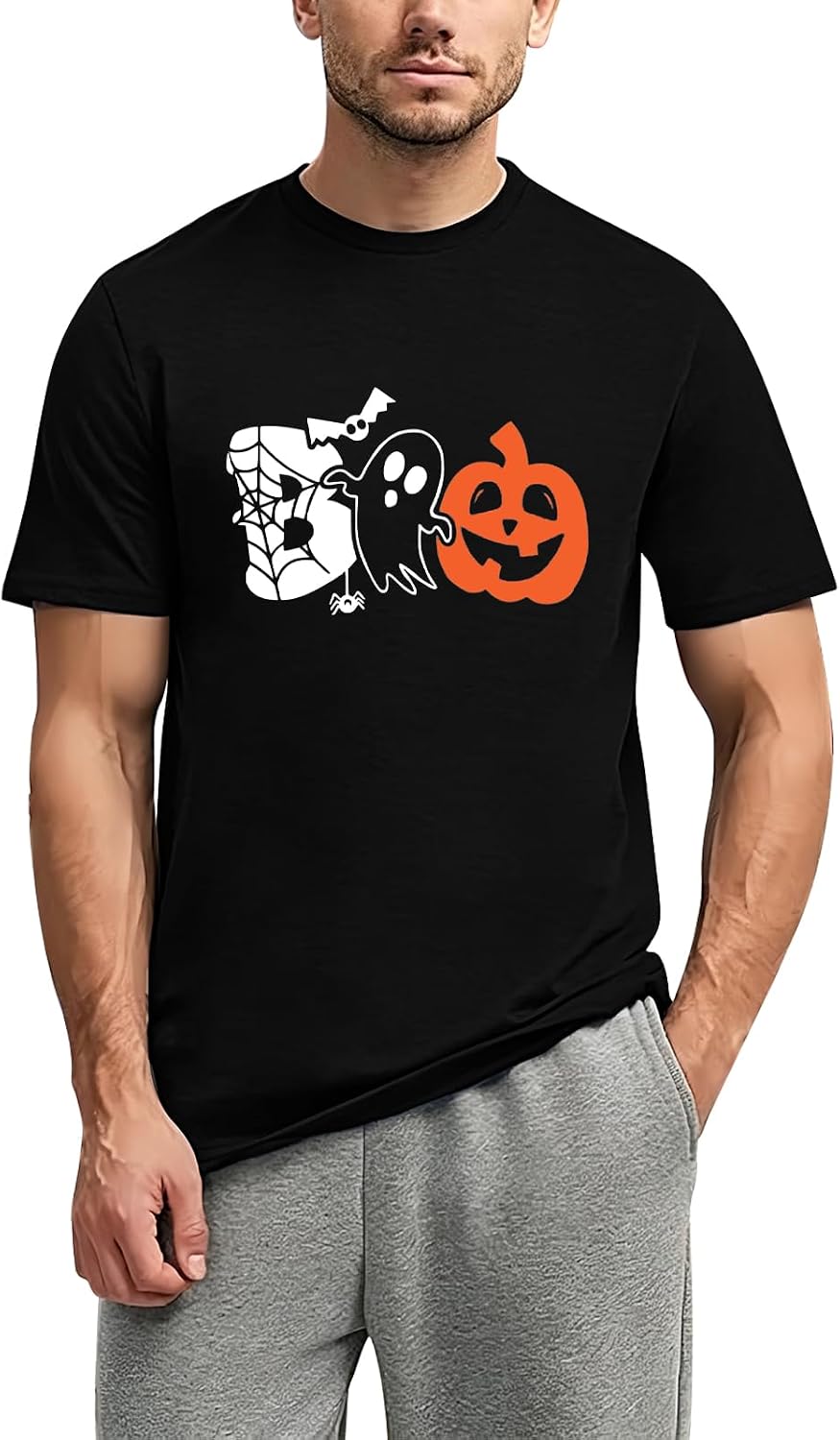 Halloween Shirts for Men Halloween Fall Boo Ghost Spider Pumpkin top