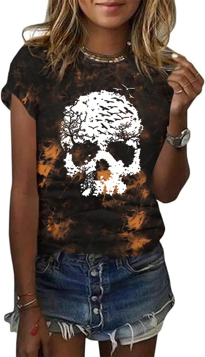 Women's Halloween Shirt Spooky Season Tee Thanksgiving Party T-Shirt