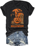 Halloweentown University T-Shirt for Women Fall Pumpkin Shirts Funny Halloween Thanksgiving Gift Tops