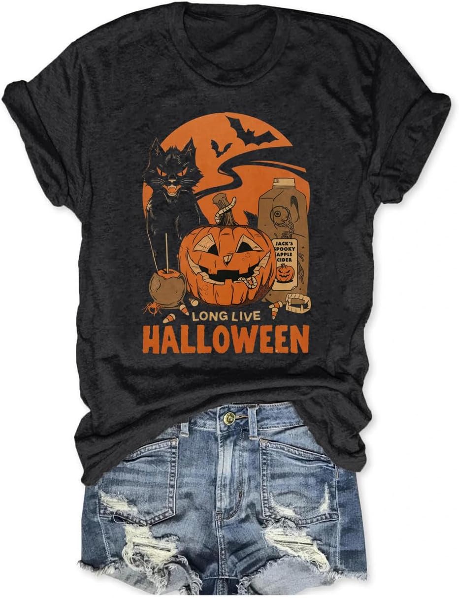 Halloweentown University T-Shirt for Women Fall Pumpkin Shirts Funny Halloween Thanksgiving Gift Tops
