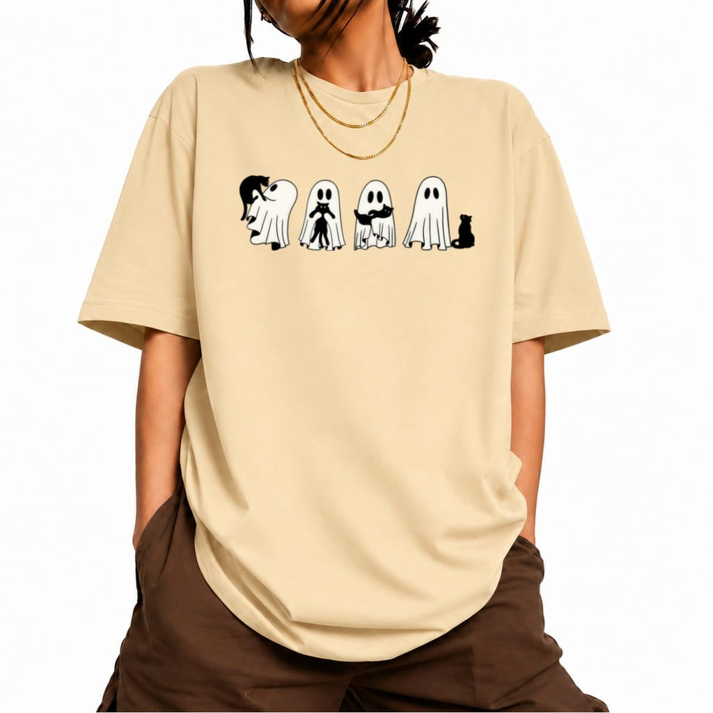 Women's Short Sleeve Crewneck Halloween Graphic Tee Fall Tops