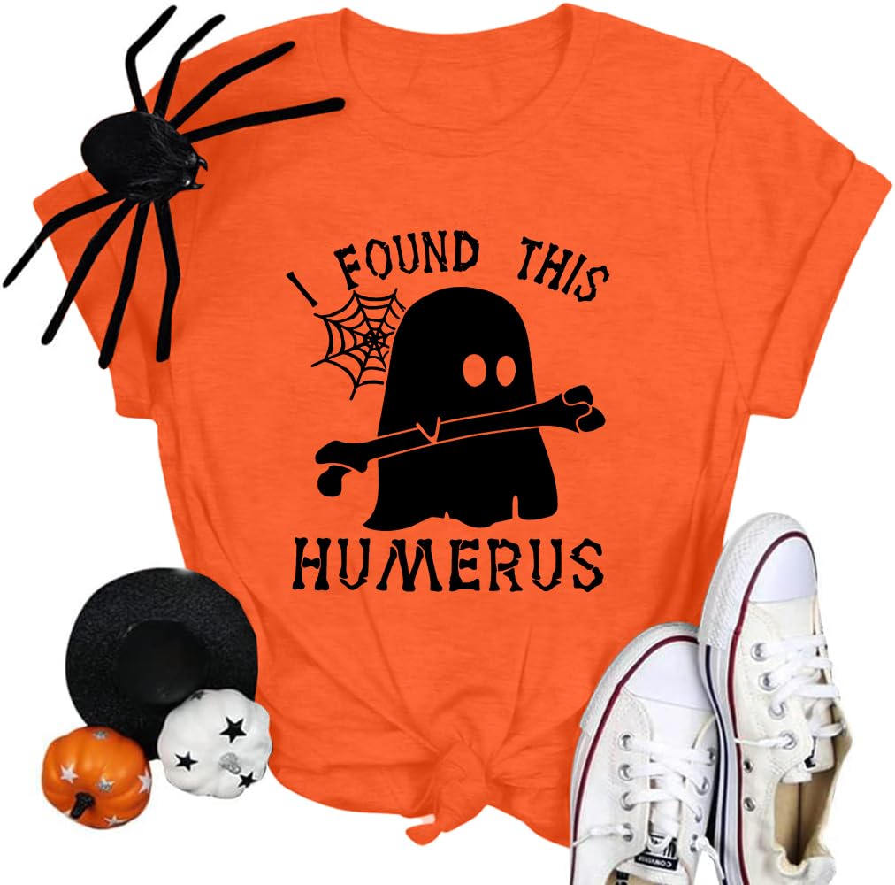 Halloween Shirts Women Ghost Shirt Spooky Season Tee Fall Tops