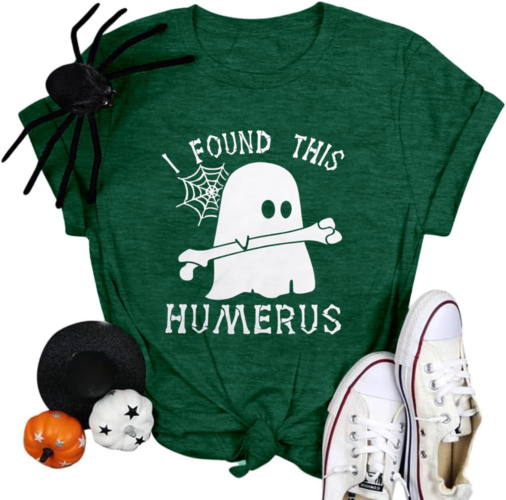 Halloween Shirts Women Ghost Shirt Spooky Season Tee Fall Tops