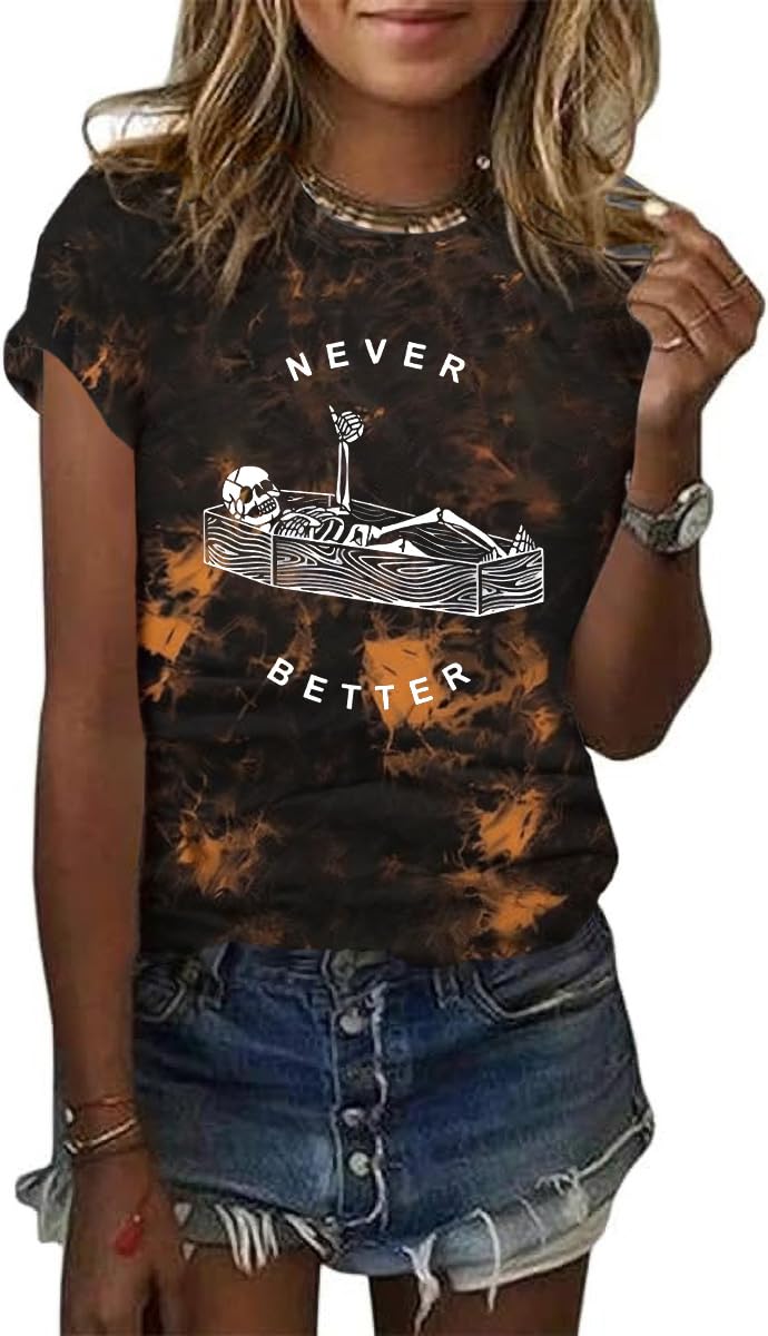 Women's Halloween Shirt Spooky Season Tee Thanksgiving Party T-Shirt