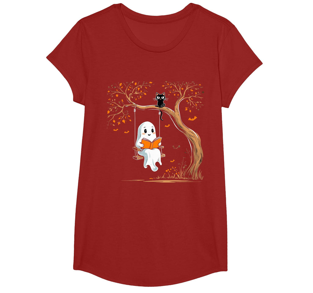 Vintage Ghost Swing Reading Book Swinging Halloween Costume T-Shirt