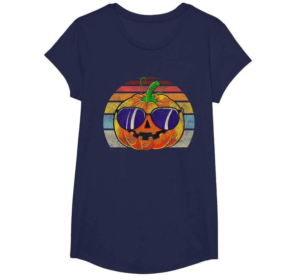 Cool Pumpkin Retro Style Halloween Vintage Women Men Kids T-Shirt