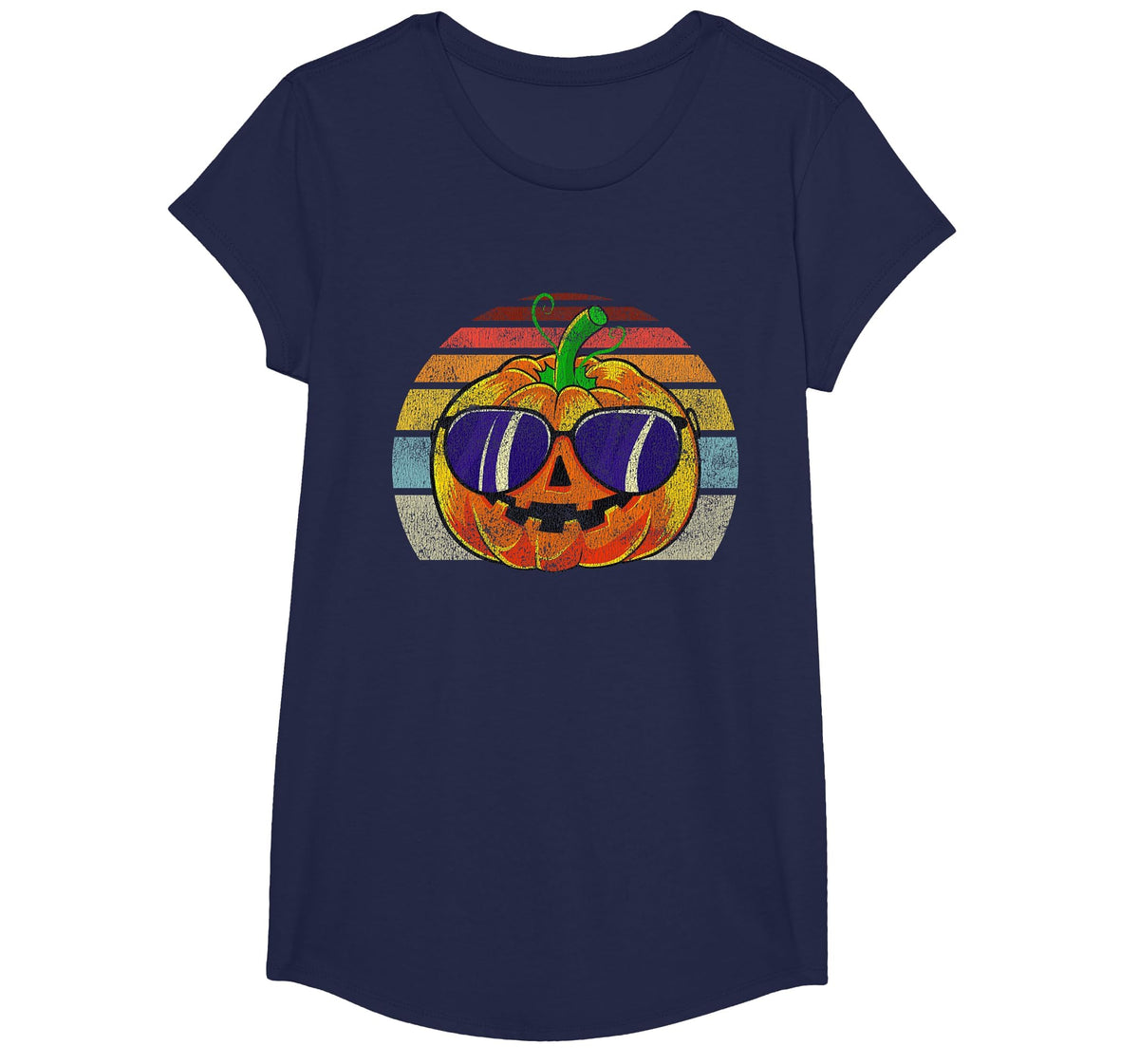 Cool Pumpkin Retro Style Halloween Vintage Women Men Kids T-Shirt