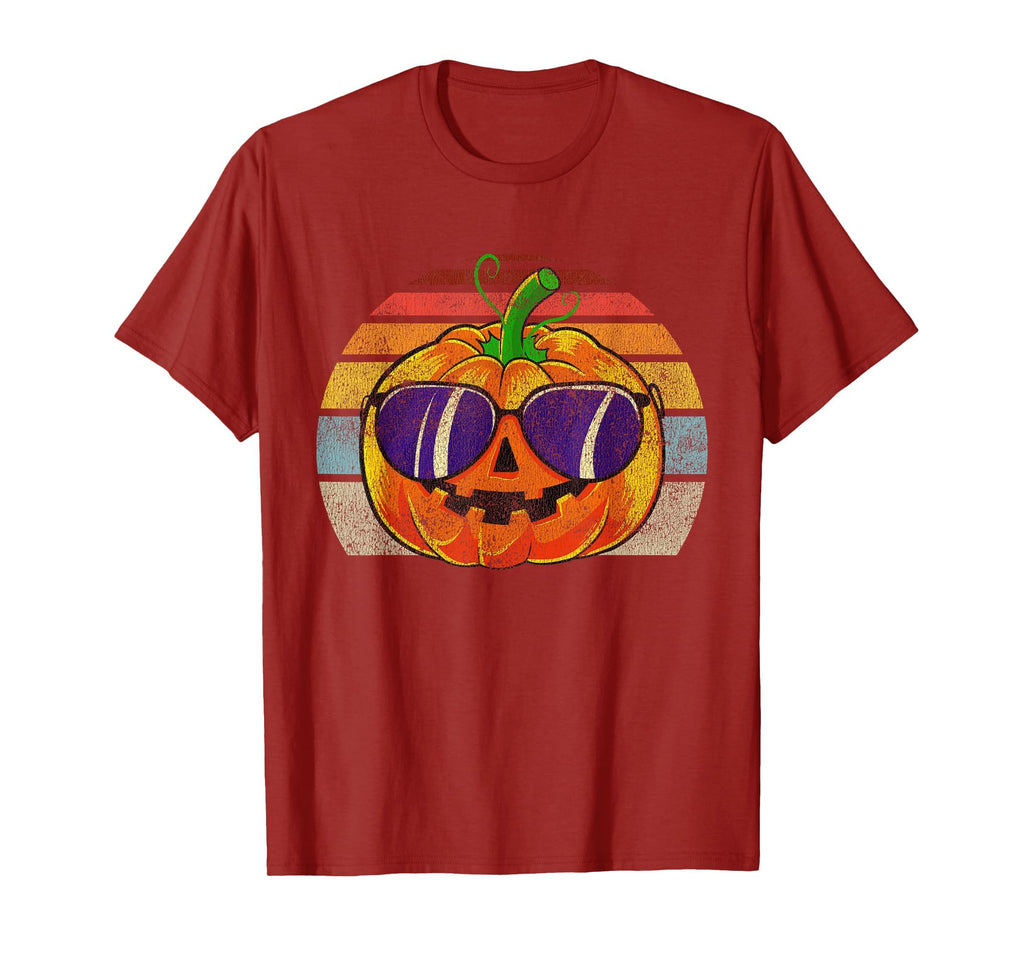 Cool Pumpkin Retro Style Halloween Vintage Women Men Kids T-Shirt