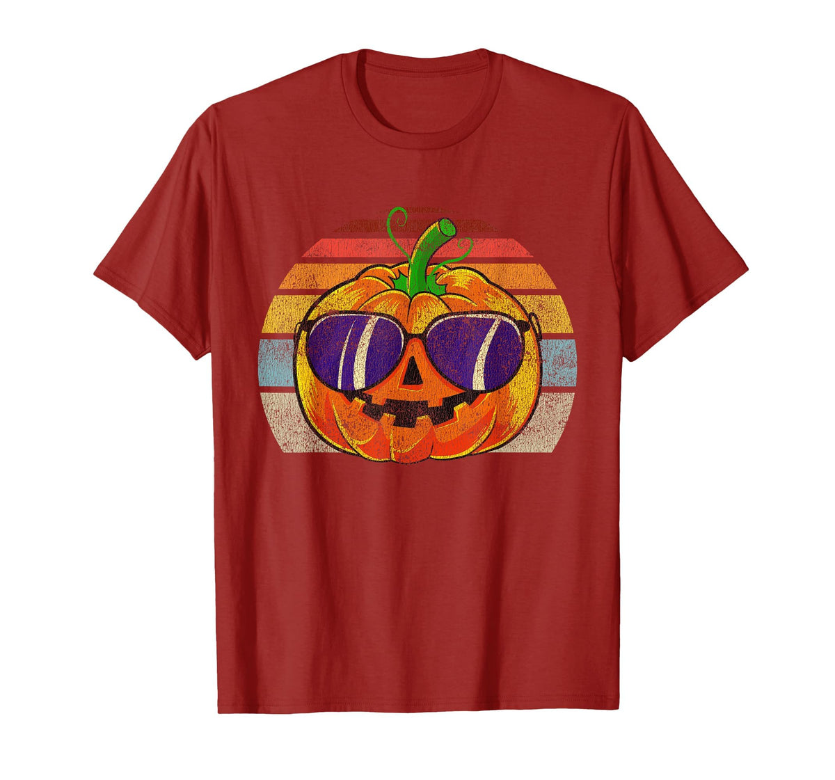 Cool Pumpkin Retro Style Halloween Vintage Women Men Kids T-Shirt