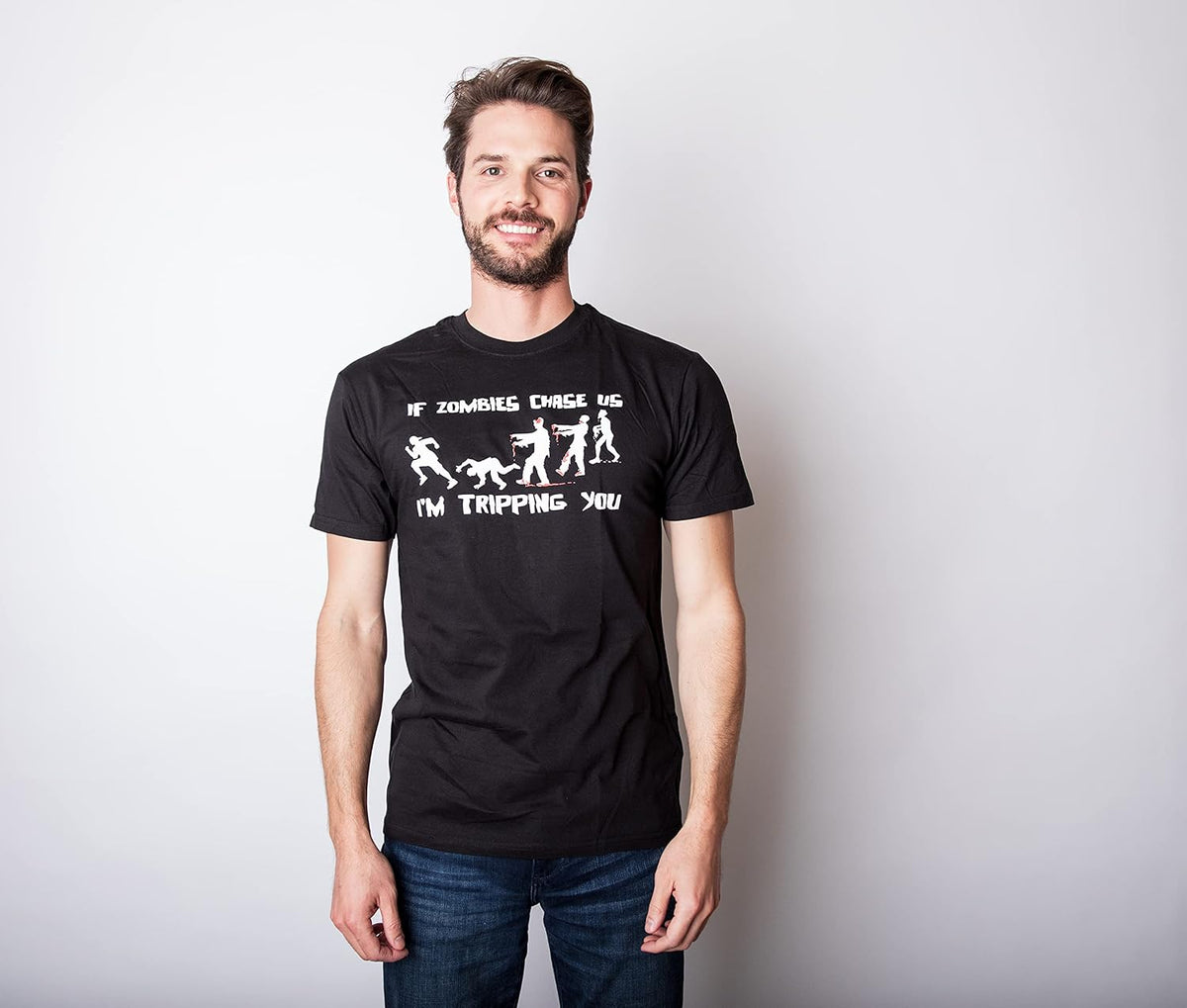 If Zombies Chase Us Im Tripping You Funny Halloween Men's T-Shirt