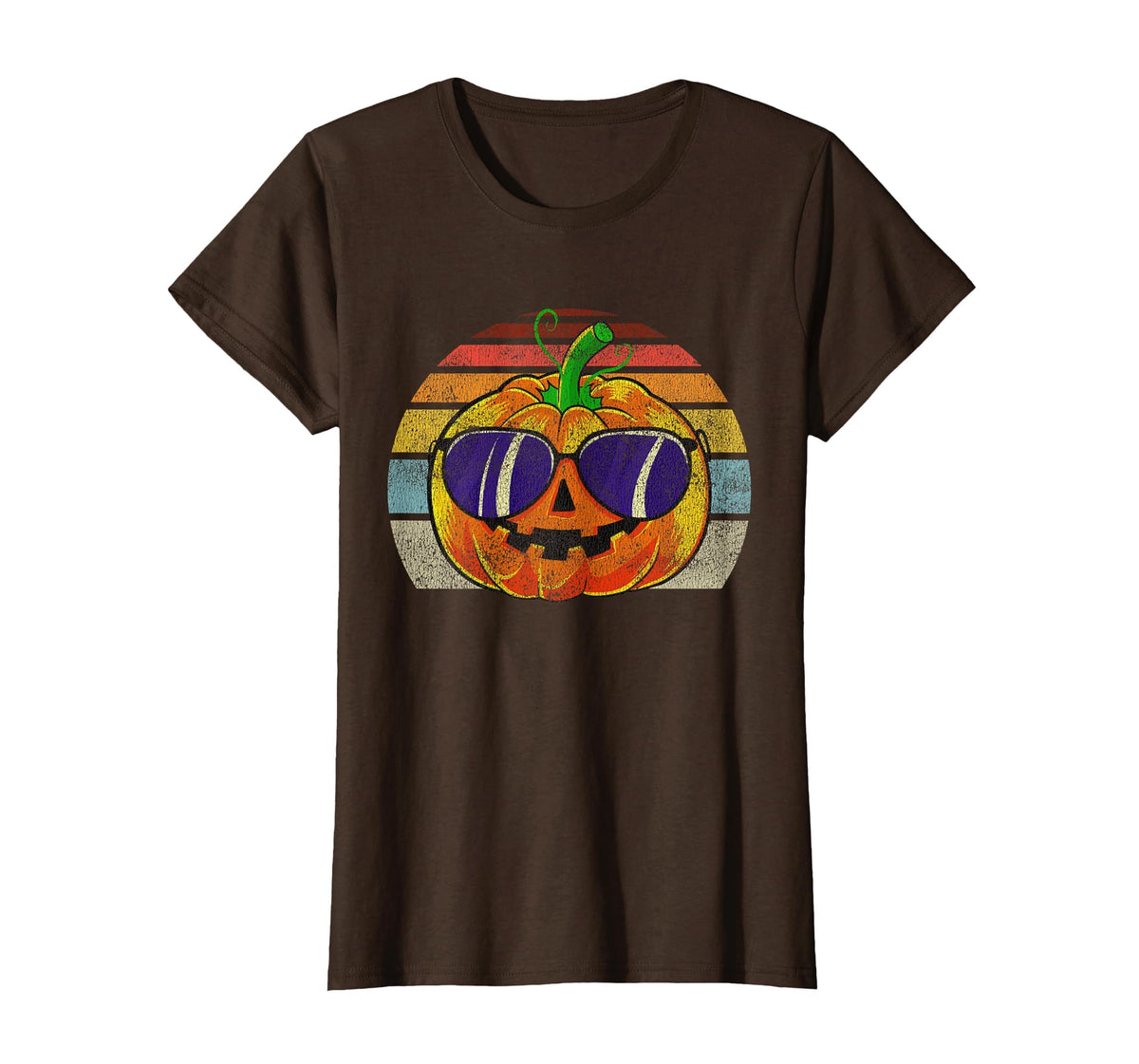 Cool Pumpkin Retro Style Halloween Vintage Women Men Kids T-Shirt