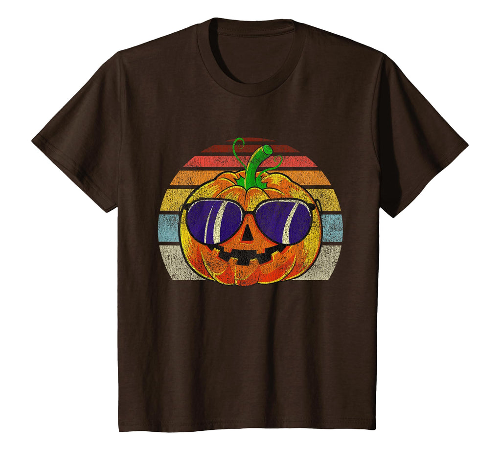 Cool Pumpkin Retro Style Halloween Vintage Women Men Kids T-Shirt