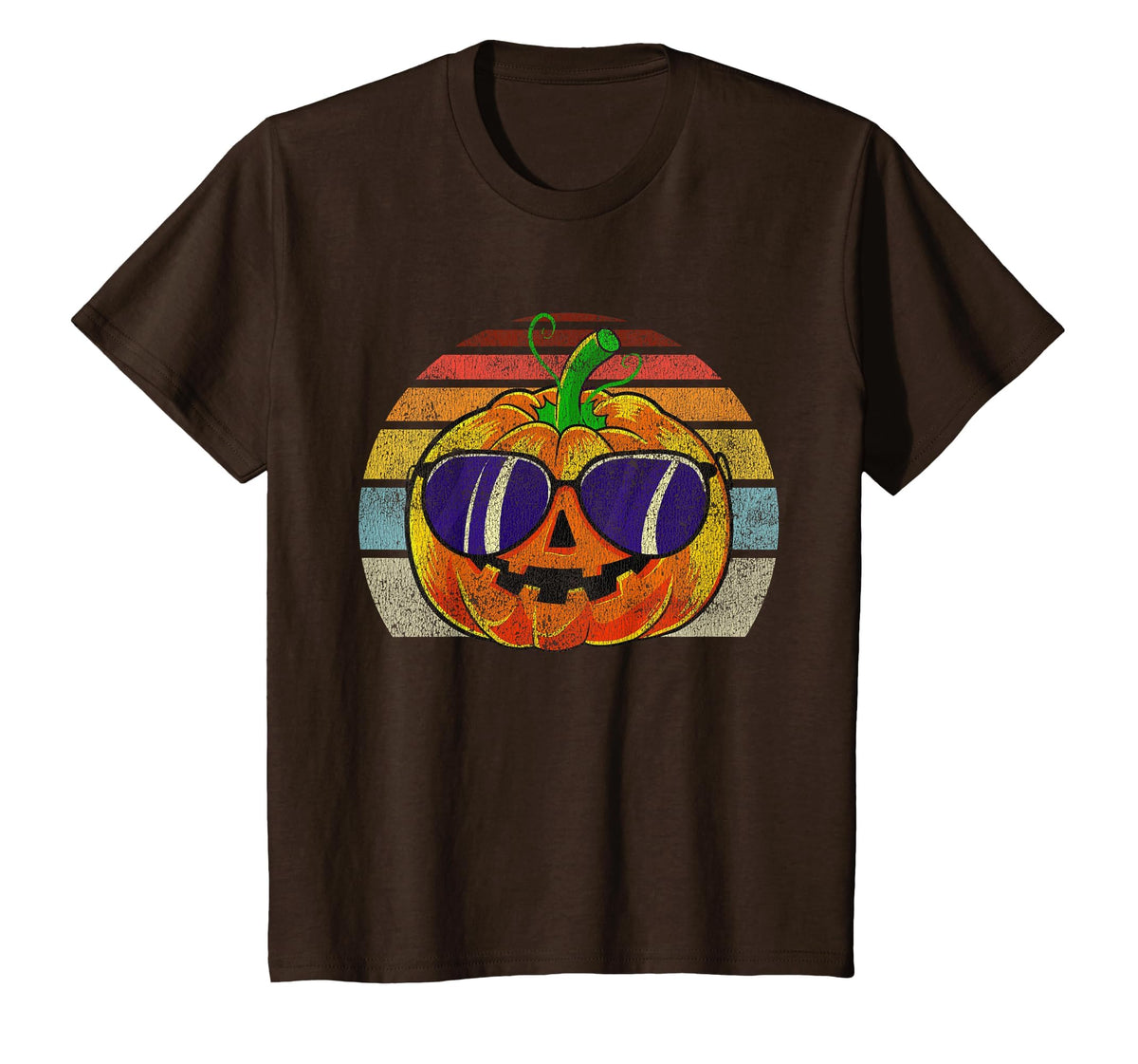 Cool Pumpkin Retro Style Halloween Vintage Women Men Kids T-Shirt