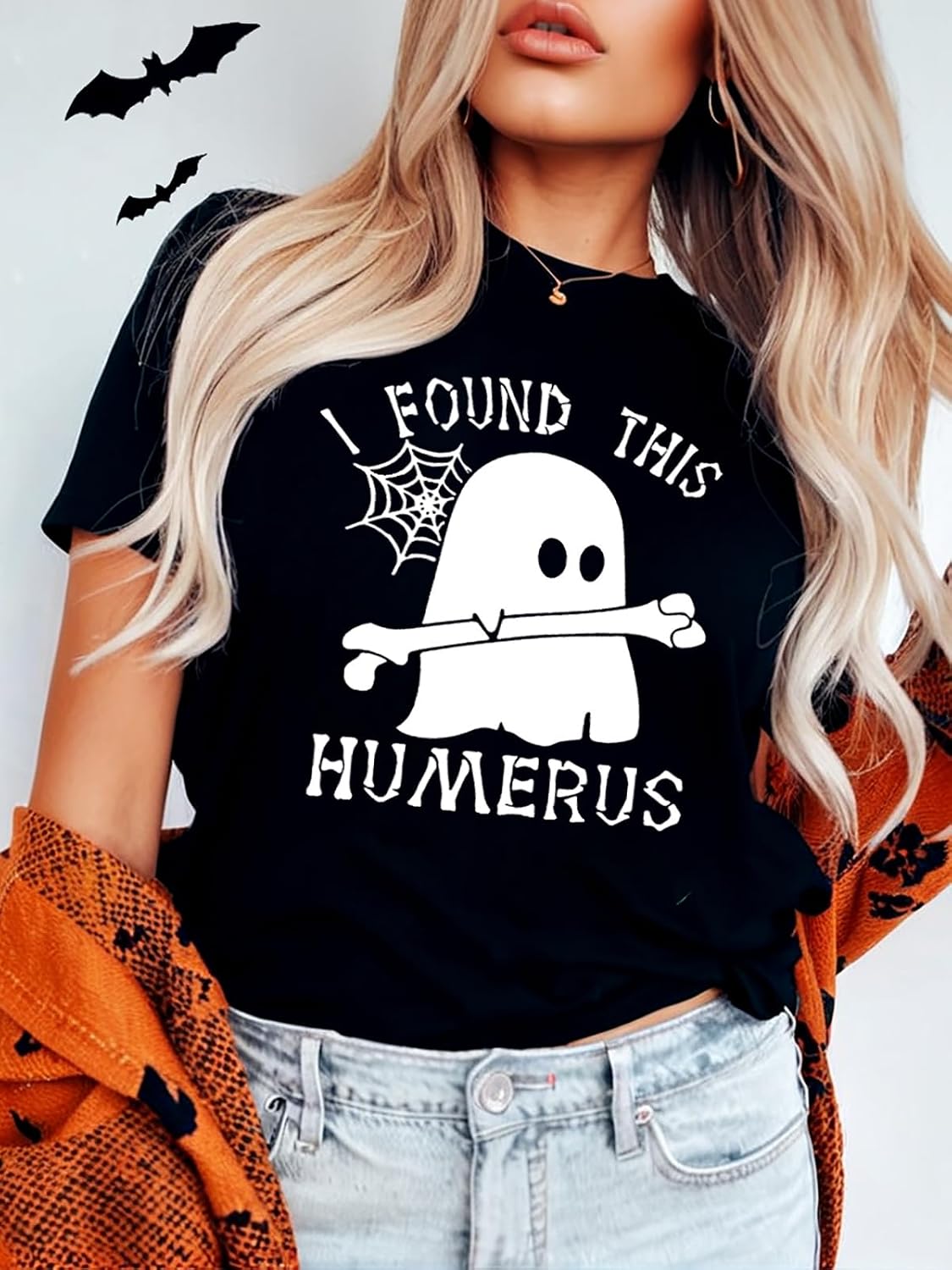 Halloween Shirt for Women Ghost Costume Spooky Season Tee Tops