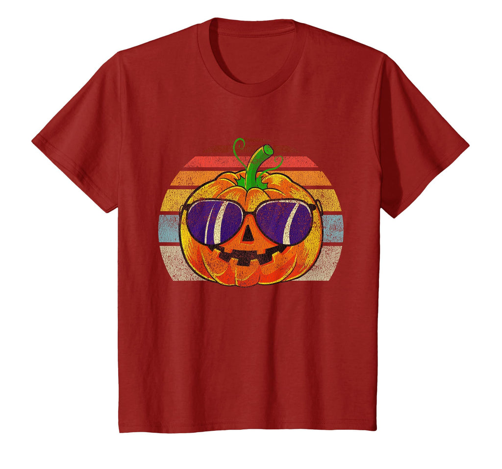 Cool Pumpkin Retro Style Halloween Vintage Women Men Kids T-Shirt