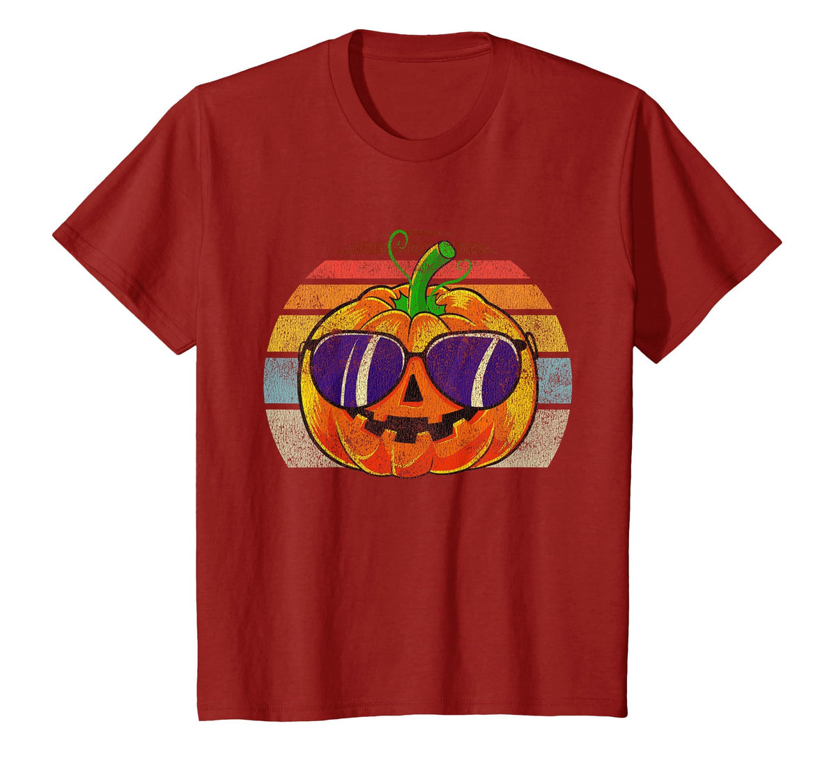 Cool Pumpkin Retro Style Halloween Vintage Women Men Kids T-Shirt
