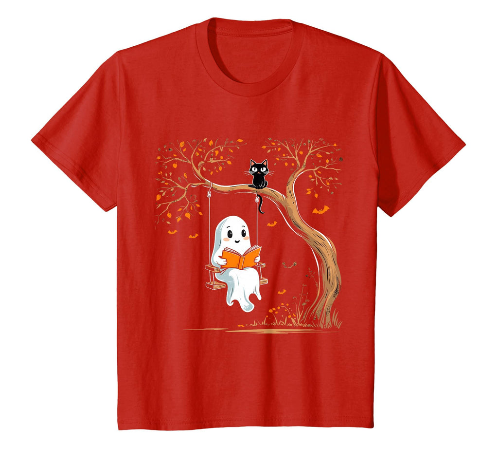 Vintage Ghost Swing Reading Book Swinging Halloween Costume T-Shirt