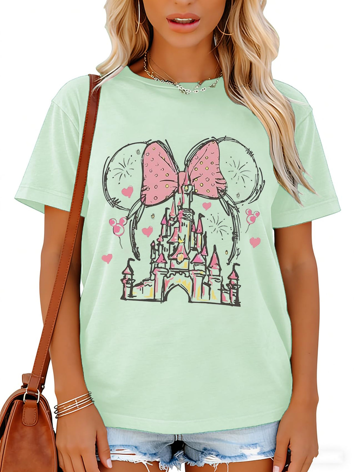Magic Shirts for Women Cute Castle Graphic Vacation Tops