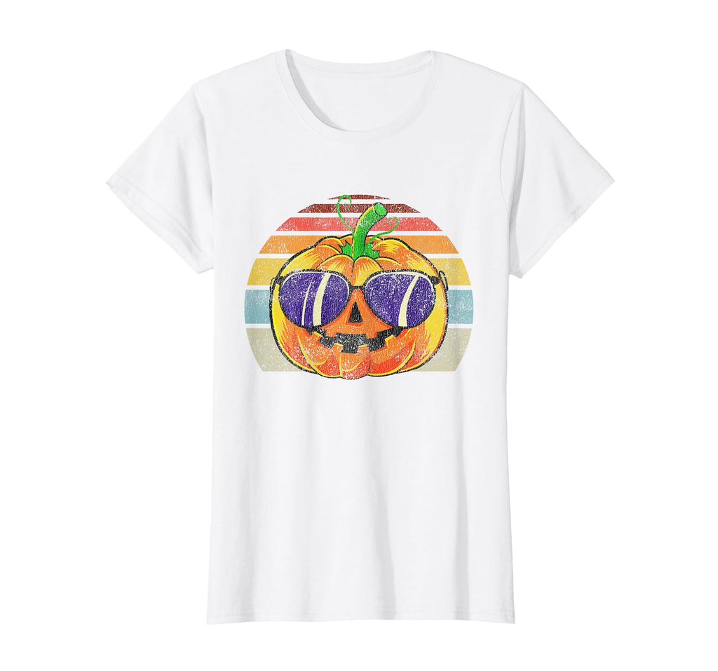 Cool Pumpkin Retro Style Halloween Vintage Women Men Kids T-Shirt
