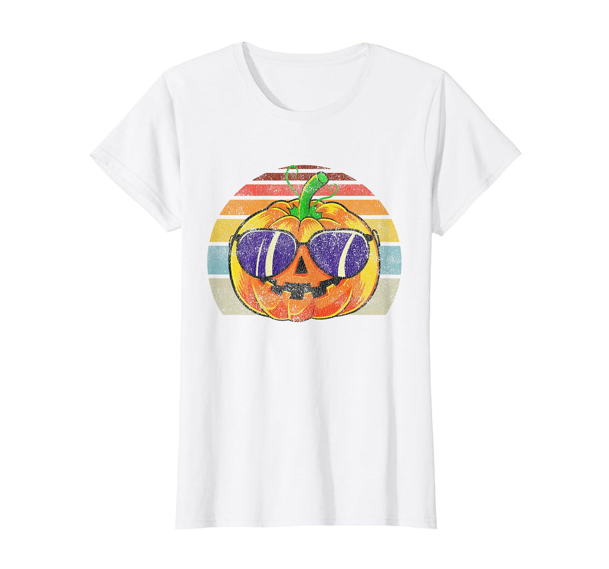 Cool Pumpkin Retro Style Halloween Vintage Women Men Kids T-Shirt